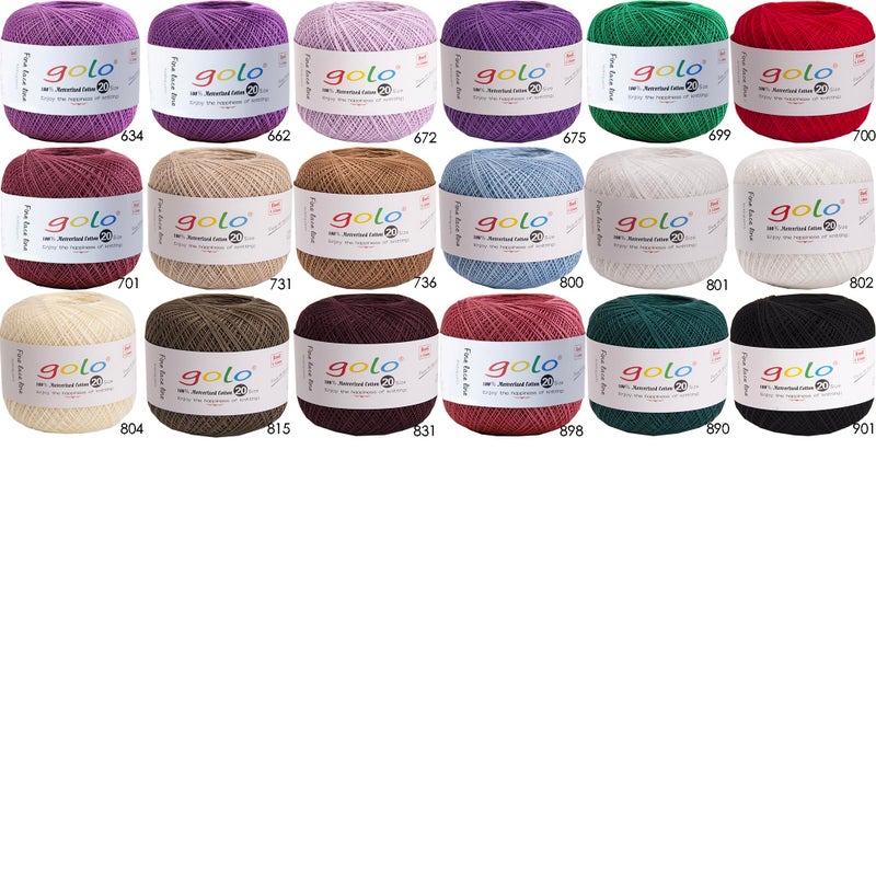 golo Crochet Thread Size 20 Milky Yarn 802 Crochet Yarn for Tatting 802 - Image 3